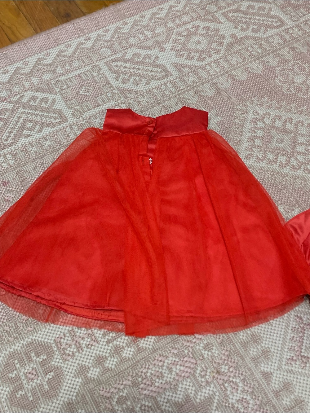 Elegant Red Bow Tulle Kids Dress - Picture 4 of 6